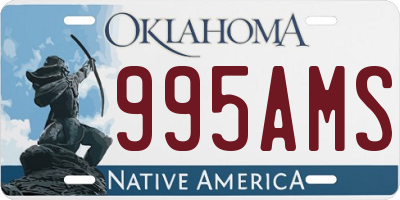 OK license plate 995AMS