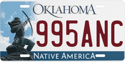 OK license plate 995ANC