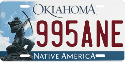 OK license plate 995ANE