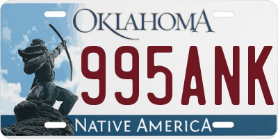 OK license plate 995ANK