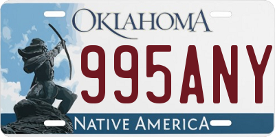 OK license plate 995ANY