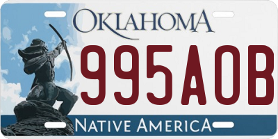 OK license plate 995AOB