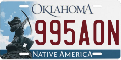 OK license plate 995AON