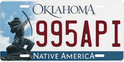 OK license plate 995API