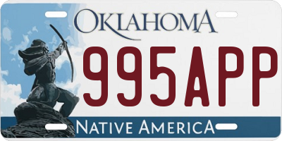 OK license plate 995APP