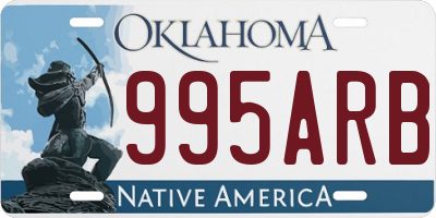 OK license plate 995ARB