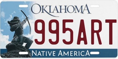 OK license plate 995ART