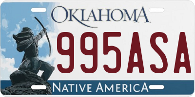 OK license plate 995ASA