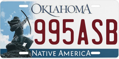 OK license plate 995ASB