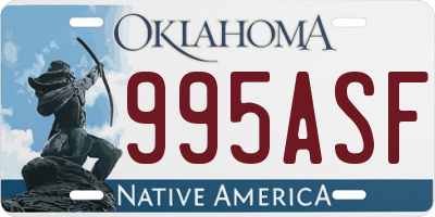 OK license plate 995ASF