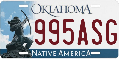 OK license plate 995ASG