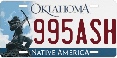 OK license plate 995ASH