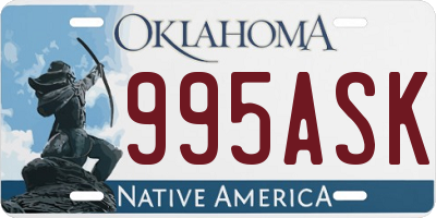 OK license plate 995ASK