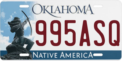 OK license plate 995ASQ