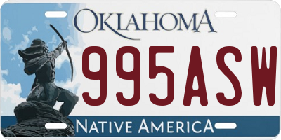 OK license plate 995ASW