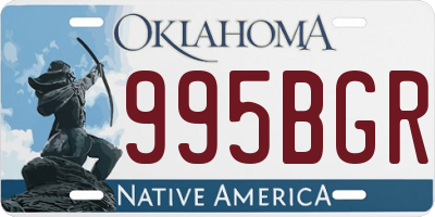 OK license plate 995BGR