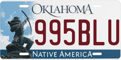 OK license plate 995BLU