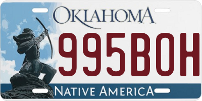 OK license plate 995BOH