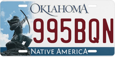 OK license plate 995BQN