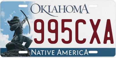 OK license plate 995CXA
