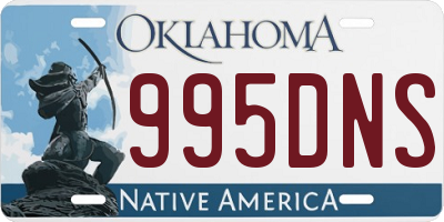 OK license plate 995DNS