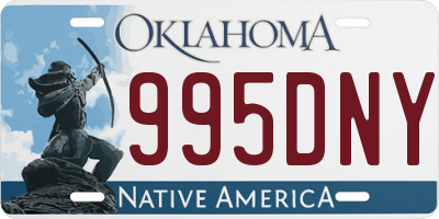 OK license plate 995DNY