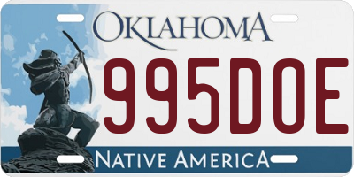 OK license plate 995DOE