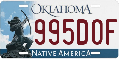 OK license plate 995DOF