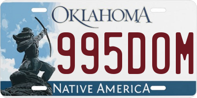 OK license plate 995DOM