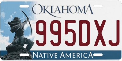 OK license plate 995DXJ