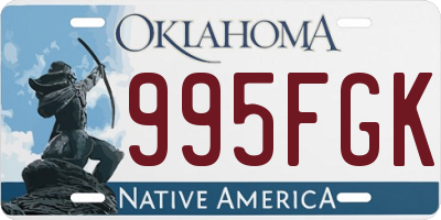 OK license plate 995FGK