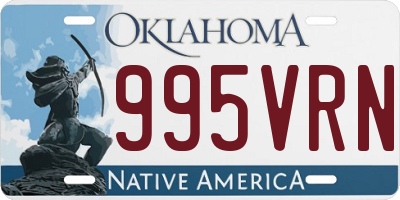 OK license plate 995VRN