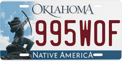 OK license plate 995WOF