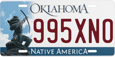 OK license plate 995XNO