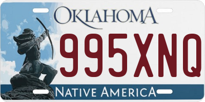 OK license plate 995XNQ