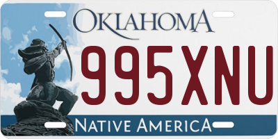 OK license plate 995XNU