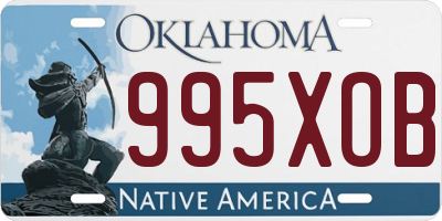 OK license plate 995XOB