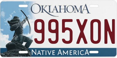 OK license plate 995XON