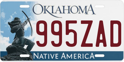 OK license plate 995ZAD