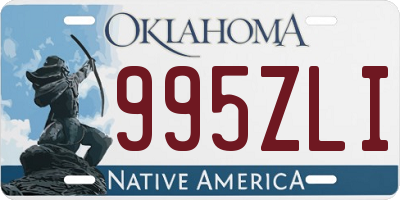 OK license plate 995ZLI