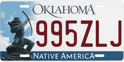 OK license plate 995ZLJ