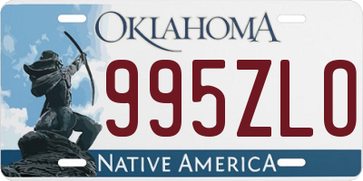 OK license plate 995ZLO