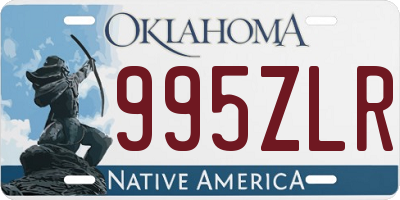 OK license plate 995ZLR