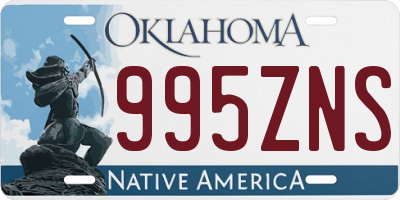 OK license plate 995ZNS