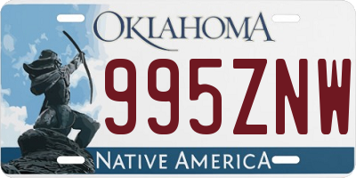 OK license plate 995ZNW