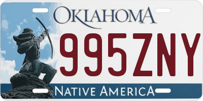 OK license plate 995ZNY