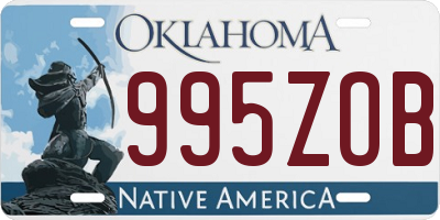 OK license plate 995ZOB