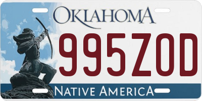 OK license plate 995ZOD