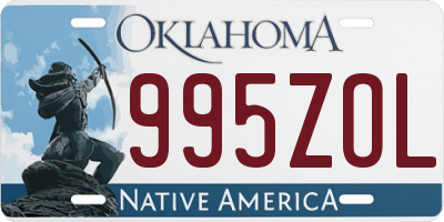 OK license plate 995ZOL