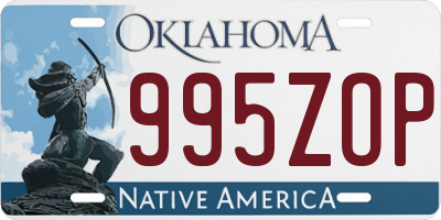 OK license plate 995ZOP